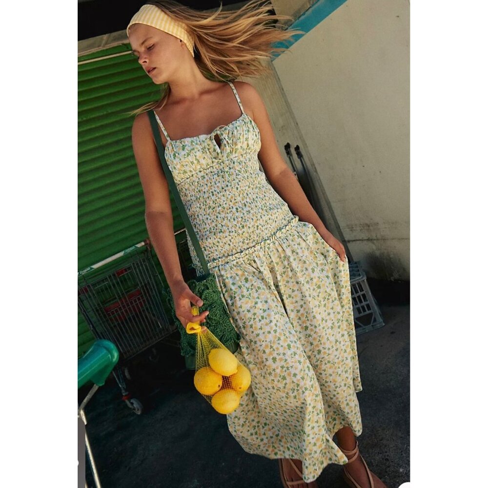 Free People Lavender Daze Midi Floral Dress NWT Small